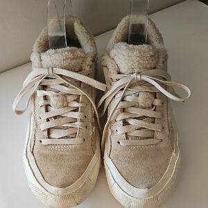 VIBRAM BRANDBLACK BRAVO FAUX SHEARLING SNEAKERS az 6.5